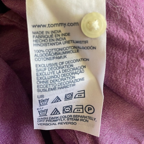Tommy Hilfiger Purple Button Down Size: M - Picture 4 of 5